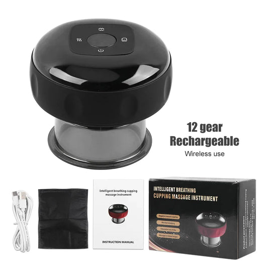Transform Your Wellness Routine with the Rechargeable Electric Cupping Therapy Massager - Adjustable Suction for Ultimate Relaxation and Body Slimming